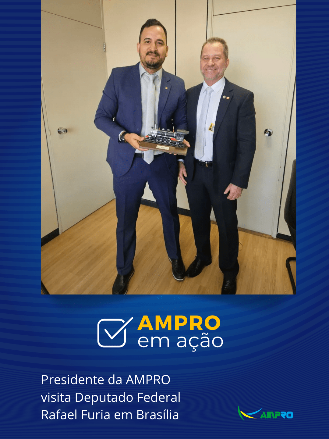 Presidente da AMPRO visita Deputado Federal Rafael Furia em Brasília Presidente da AMPRO visita Deputado Federal Rafael Furia em Brasília