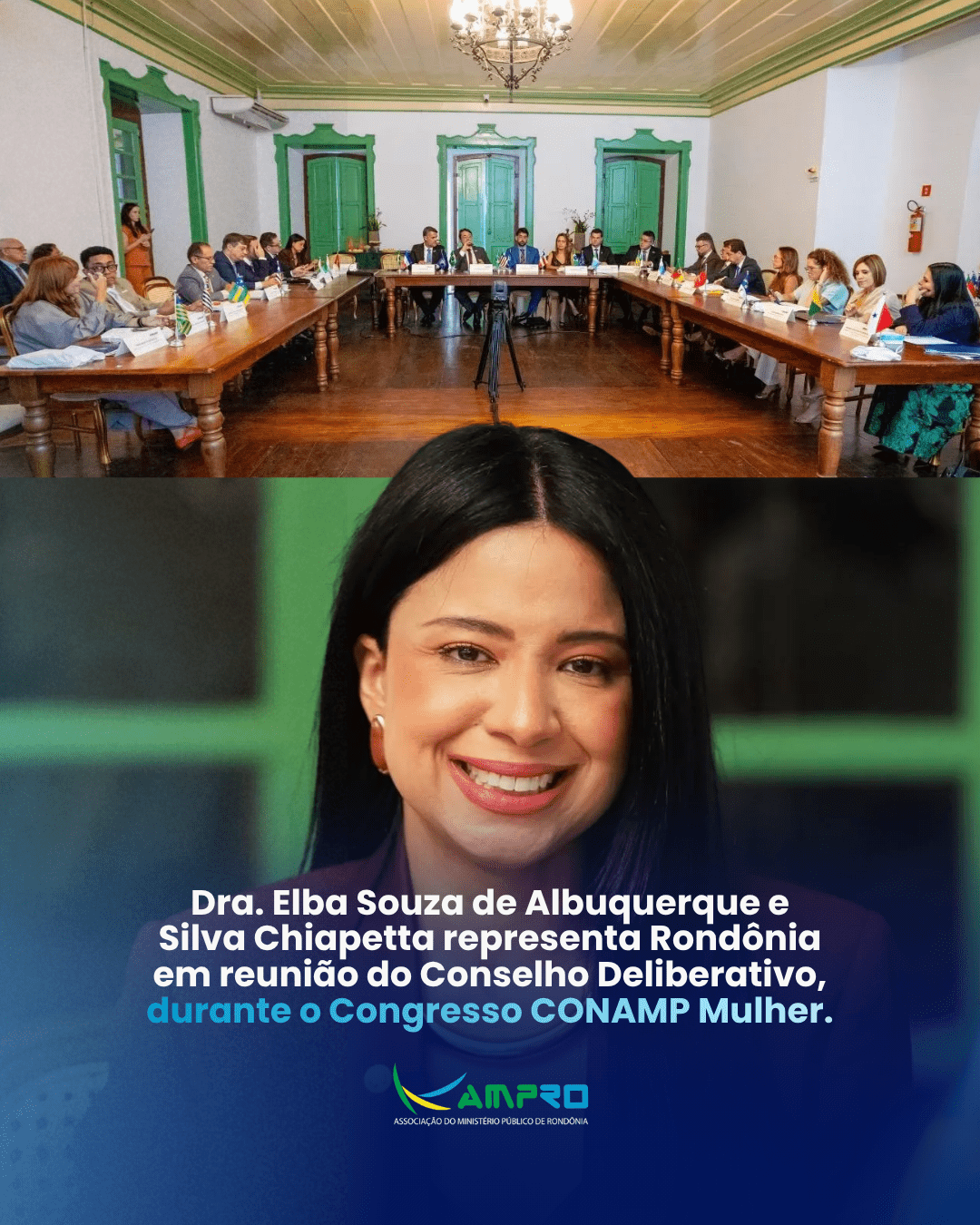Dra. Elba Souza de Albuquerque e Silva Chiapetta representa Rondônia em reunião do Conselho Deliberativo, durante o Congresso CONAMP Mulher.